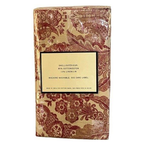 NEW Pottery Barn Flora Red Std Pillow Sham Toile Floral More Available - Picture 4 of 5